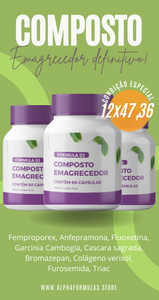 SUPER COMPOSTO EMAGRECEDOR DIFINITIVO 60 CAPSULAS